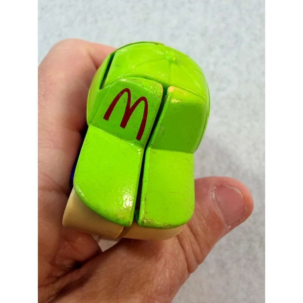 Vintage 1993 McDonald Happy Meal Steak Transformer Robot Changeable Toy Green Ha